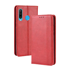 Handytasche Stand Schutzhülle Flip Leder Hülle BY4 für Samsung Galaxy M30 Rot