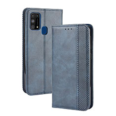 Handytasche Stand Schutzhülle Flip Leder Hülle BY4 für Samsung Galaxy M31 Prime Edition Blau