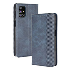 Handytasche Stand Schutzhülle Flip Leder Hülle BY4 für Samsung Galaxy M31s Blau