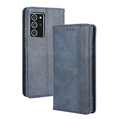 Handytasche Stand Schutzhülle Flip Leder Hülle BY4 für Samsung Galaxy Note 20 Ultra 5G Blau