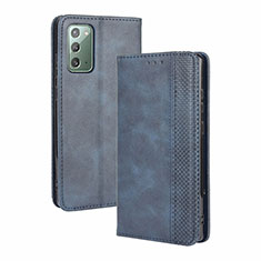 Handytasche Stand Schutzhülle Flip Leder Hülle BY4 für Samsung Galaxy S20 Lite 5G Blau