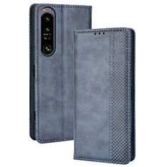 Handytasche Stand Schutzhülle Flip Leder Hülle BY4 für Sony Xperia 1 IV SO-51C Blau