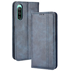 Handytasche Stand Schutzhülle Flip Leder Hülle BY4 für Sony Xperia 10 IV SO-52C Blau