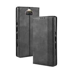 Handytasche Stand Schutzhülle Flip Leder Hülle BY4 für Sony Xperia 10 Plus Schwarz