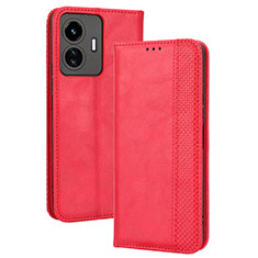 Handytasche Stand Schutzhülle Flip Leder Hülle BY4 für Vivo iQOO Z6 Lite 5G Rot