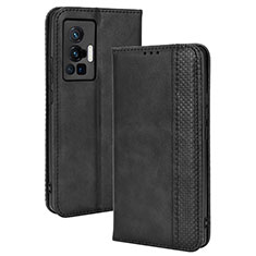 Handytasche Stand Schutzhülle Flip Leder Hülle BY4 für Vivo X70 Pro 5G Schwarz