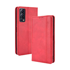 Handytasche Stand Schutzhülle Flip Leder Hülle BY4 für Vivo Y52 5G Rot