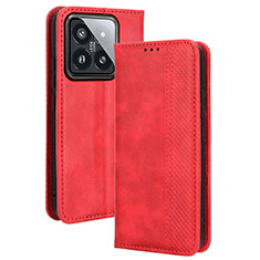 Handytasche Stand Schutzhülle Flip Leder Hülle BY4 für Xiaomi Mi 14 5G Rot