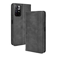 Handytasche Stand Schutzhülle Flip Leder Hülle BY4 für Xiaomi Poco M4 Pro 5G Schwarz