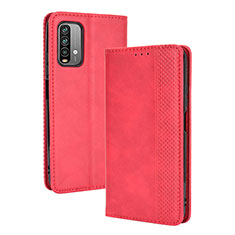 Handytasche Stand Schutzhülle Flip Leder Hülle BY4 für Xiaomi Redmi 9T 4G Rot