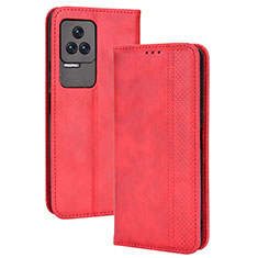 Handytasche Stand Schutzhülle Flip Leder Hülle BY4 für Xiaomi Redmi K40S 5G Rot