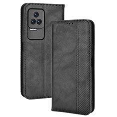 Handytasche Stand Schutzhülle Flip Leder Hülle BY4 für Xiaomi Redmi K40S 5G Schwarz