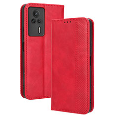 Handytasche Stand Schutzhülle Flip Leder Hülle BY4 für Xiaomi Redmi K60E 5G Rot