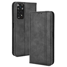 Handytasche Stand Schutzhülle Flip Leder Hülle BY4 für Xiaomi Redmi Note 11 4G (2022) Schwarz