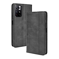 Handytasche Stand Schutzhülle Flip Leder Hülle BY4 für Xiaomi Redmi Note 11 5G Schwarz