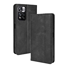 Handytasche Stand Schutzhülle Flip Leder Hülle BY4 für Xiaomi Redmi Note 11 Pro+ Plus 5G Schwarz