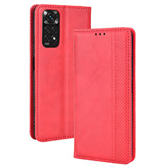 Handytasche Stand Schutzhülle Flip Leder Hülle BY4 für Xiaomi Redmi Note 11S 4G Rot