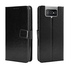 Handytasche Stand Schutzhülle Flip Leder Hülle BY5 für Asus ZenFone 8 Flip ZS672KS Schwarz