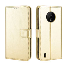 Handytasche Stand Schutzhülle Flip Leder Hülle BY5 für Nokia C200 Gold