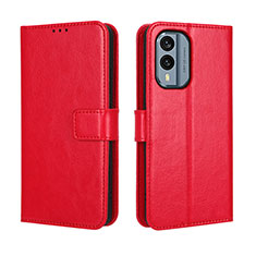 Handytasche Stand Schutzhülle Flip Leder Hülle BY5 für Nokia X30 5G Rot