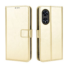 Handytasche Stand Schutzhülle Flip Leder Hülle BY5 für Oppo A58 5G Gold