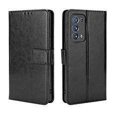 Handytasche Stand Schutzhülle Flip Leder Hülle BY5 für Oppo Reno6 Pro 5G Schwarz