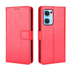 Handytasche Stand Schutzhülle Flip Leder Hülle BY5 für Oppo Reno7 5G Rot