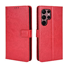 Handytasche Stand Schutzhülle Flip Leder Hülle BY5 für Samsung Galaxy S22 Ultra 5G Rot