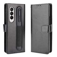 Handytasche Stand Schutzhülle Flip Leder Hülle BY5 für Samsung Galaxy Z Fold3 5G Schwarz