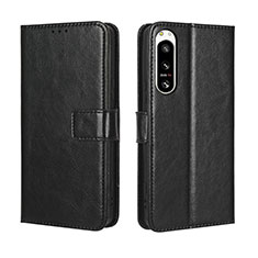 Handytasche Stand Schutzhülle Flip Leder Hülle BY5 für Sony Xperia 5 IV Schwarz