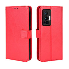 Handytasche Stand Schutzhülle Flip Leder Hülle BY5 für Vivo X70 Pro 5G Rot