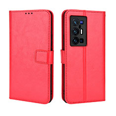 Handytasche Stand Schutzhülle Flip Leder Hülle BY5 für Vivo X70 Pro+ Plus 5G Rot