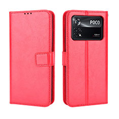 Handytasche Stand Schutzhülle Flip Leder Hülle BY5 für Xiaomi Poco M4 Pro 4G Rot