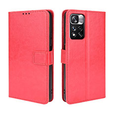 Handytasche Stand Schutzhülle Flip Leder Hülle BY5 für Xiaomi Poco X4 NFC Rot