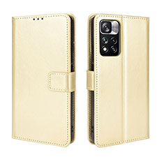 Handytasche Stand Schutzhülle Flip Leder Hülle BY5 für Xiaomi Redmi Note 11 Pro+ Plus 5G Gold