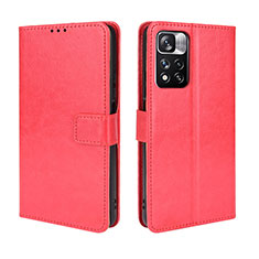 Handytasche Stand Schutzhülle Flip Leder Hülle BY5 für Xiaomi Redmi Note 11 Pro+ Plus 5G Rot