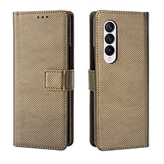 Handytasche Stand Schutzhülle Flip Leder Hülle BY6 für Samsung Galaxy Z Fold3 5G Braun