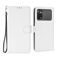 Handytasche Stand Schutzhülle Flip Leder Hülle BY6 für Xiaomi Poco M4 Pro 4G Weiß