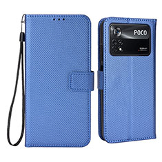 Handytasche Stand Schutzhülle Flip Leder Hülle BY6 für Xiaomi Poco X4 Pro 5G Blau