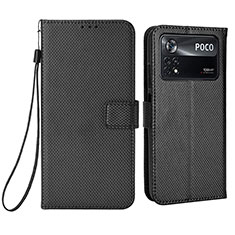 Handytasche Stand Schutzhülle Flip Leder Hülle BY6 für Xiaomi Poco X4 Pro 5G Schwarz