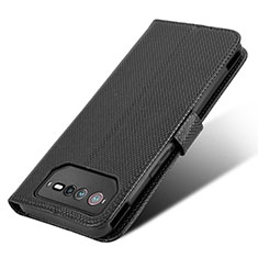 Handytasche Stand Schutzhülle Flip Leder Hülle BY7 für Asus ROG Phone 6 Pro Schwarz