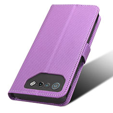 Handytasche Stand Schutzhülle Flip Leder Hülle BY7 für Asus ROG Phone 7 Ultimate Violett