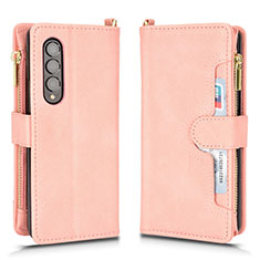 Handytasche Stand Schutzhülle Flip Leder Hülle BY8 für Samsung Galaxy Z Fold4 5G Rosegold