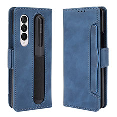 Handytasche Stand Schutzhülle Flip Leder Hülle BY9 für Samsung Galaxy Z Fold4 5G Blau