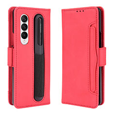 Handytasche Stand Schutzhülle Flip Leder Hülle BY9 für Samsung Galaxy Z Fold4 5G Rot