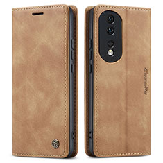 Handytasche Stand Schutzhülle Flip Leder Hülle C01S für Huawei Honor 80 5G Hellbraun