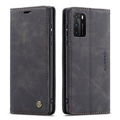 Handytasche Stand Schutzhülle Flip Leder Hülle C01S für Huawei P40 Schwarz