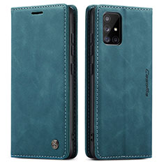 Handytasche Stand Schutzhülle Flip Leder Hülle C01S für Samsung Galaxy A51 4G Blau