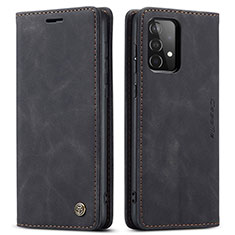 Handytasche Stand Schutzhülle Flip Leder Hülle C01S für Samsung Galaxy A52 4G Schwarz