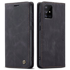 Handytasche Stand Schutzhülle Flip Leder Hülle C01S für Samsung Galaxy A71 5G Schwarz